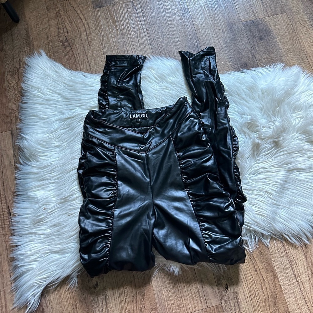 I.Am.Gia Temperance Vegan Leather Pant In Black View 6